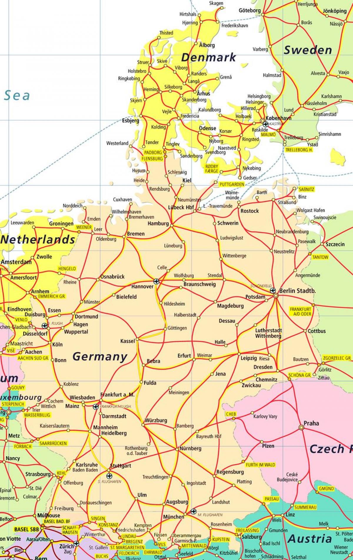 denemarken toeristische attracties kaart