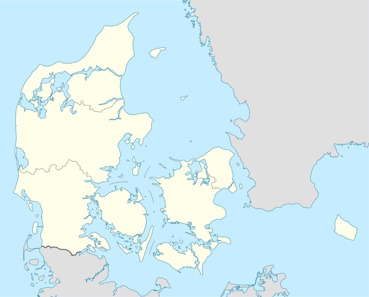 Kaart van denemarken vector