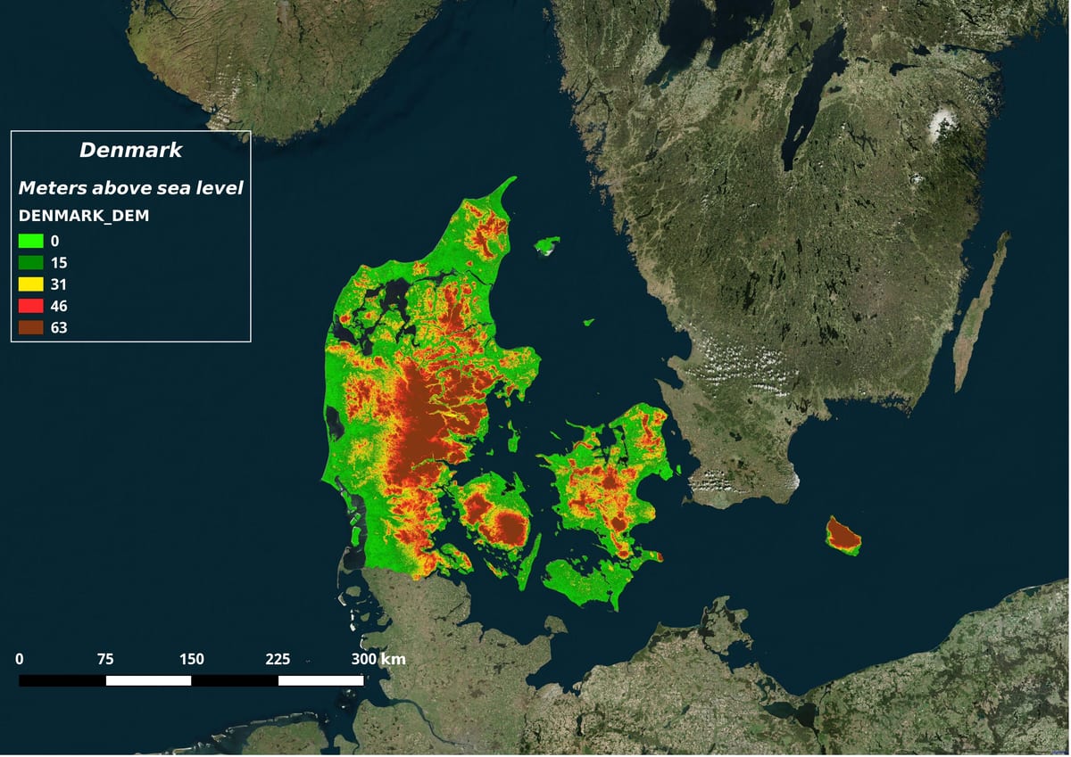 Kaart van denemarken klimaat 