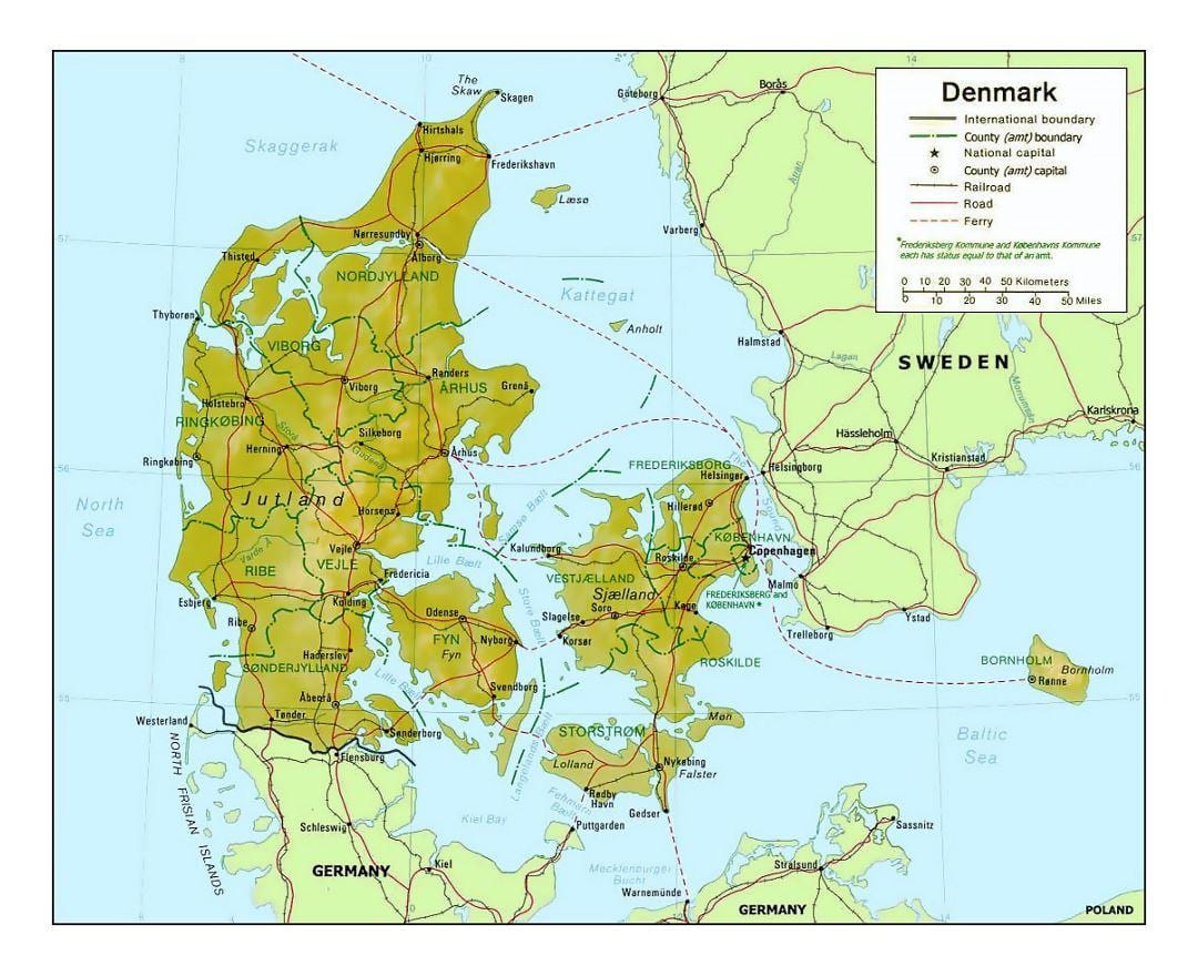 Kaart van denemarken kommune