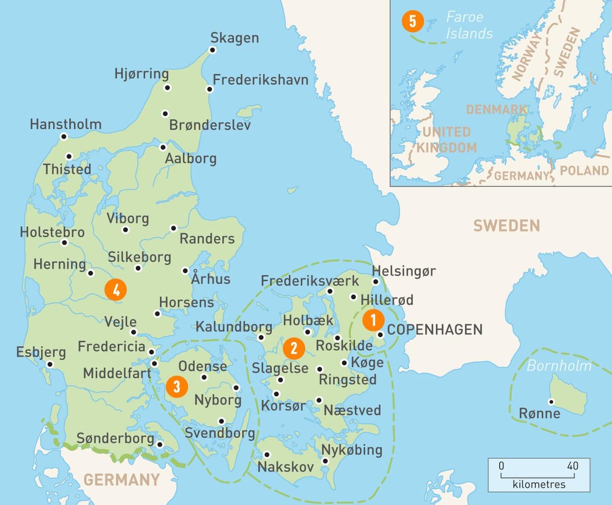 denemarken provincies kaart