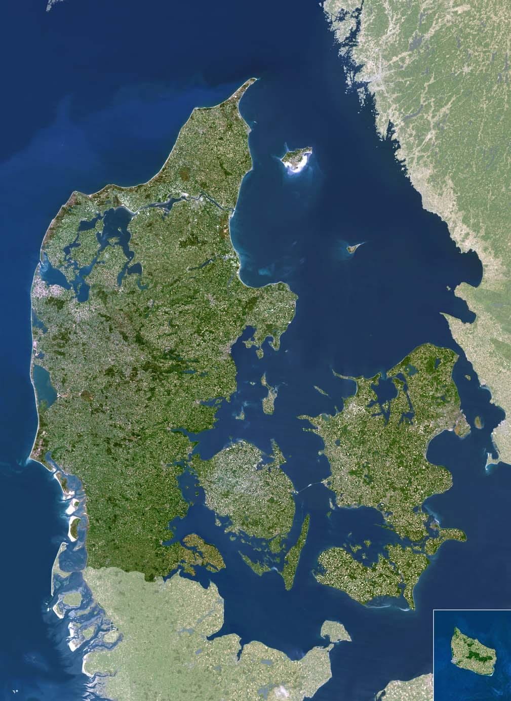 Kaart van denemarken satelliet