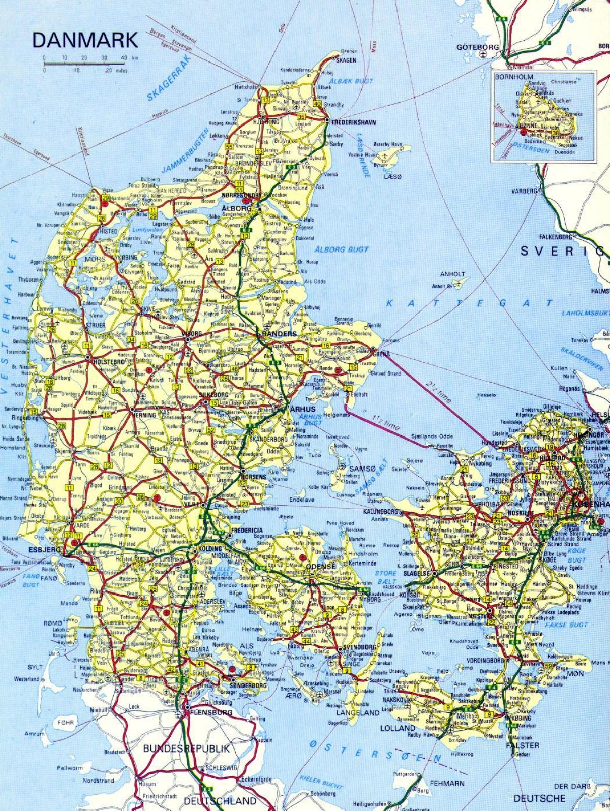 kopenhagen, denemarken toeristische kaart