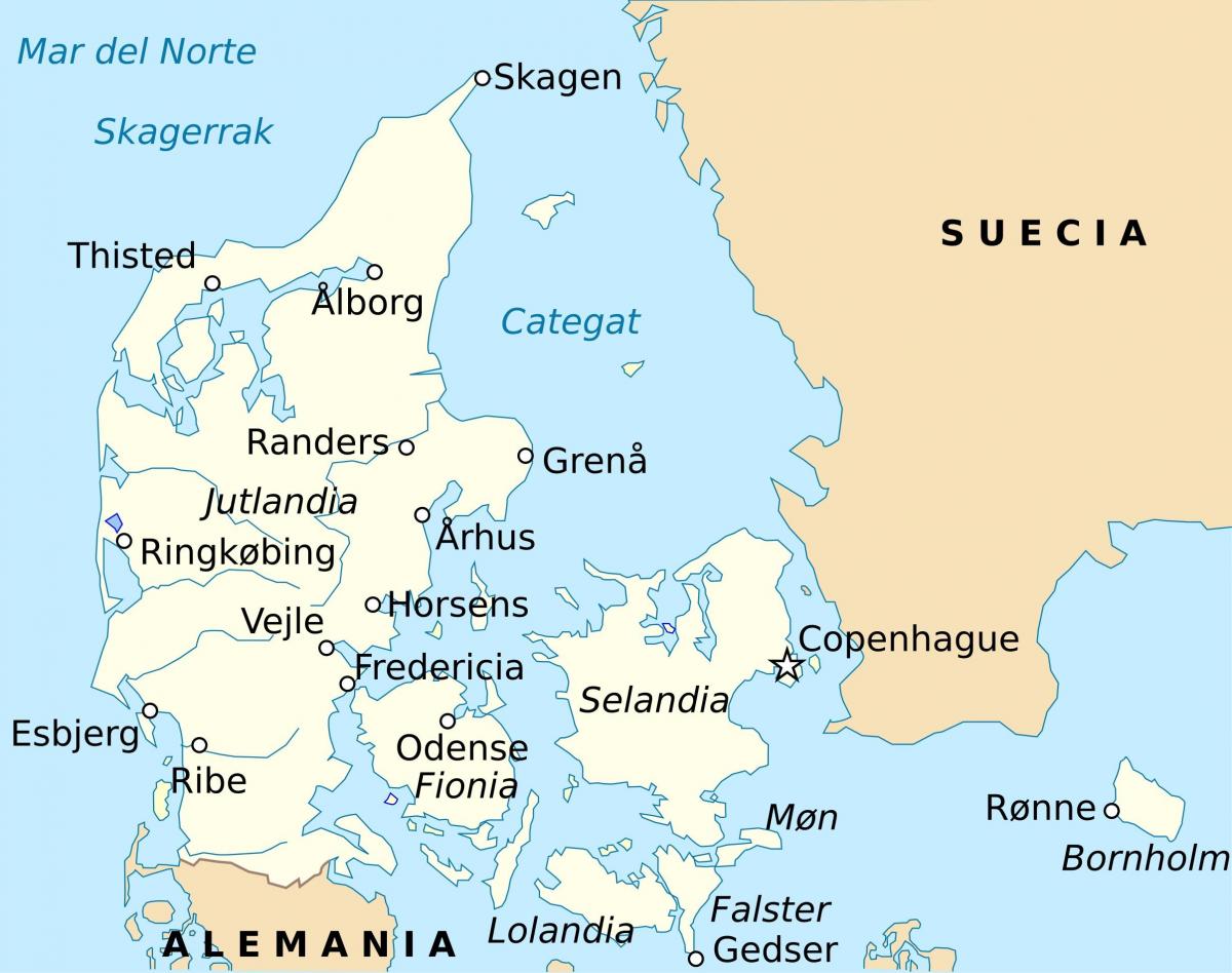 Kaart van fredericia denemarken