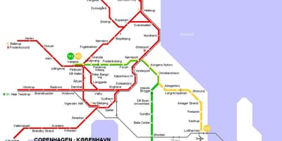 Kaart van denemarken metro 