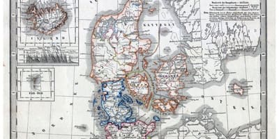 Oude kaart van denemarken