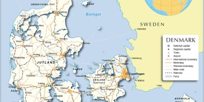 Kaart van denemarken-poorten