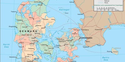 Kaart van denemarken rivier