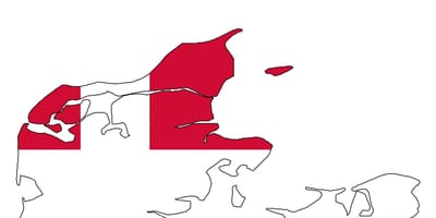 Kaart van denemarken vlag 