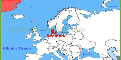 Kopenhagen, denemarken kaart van europa